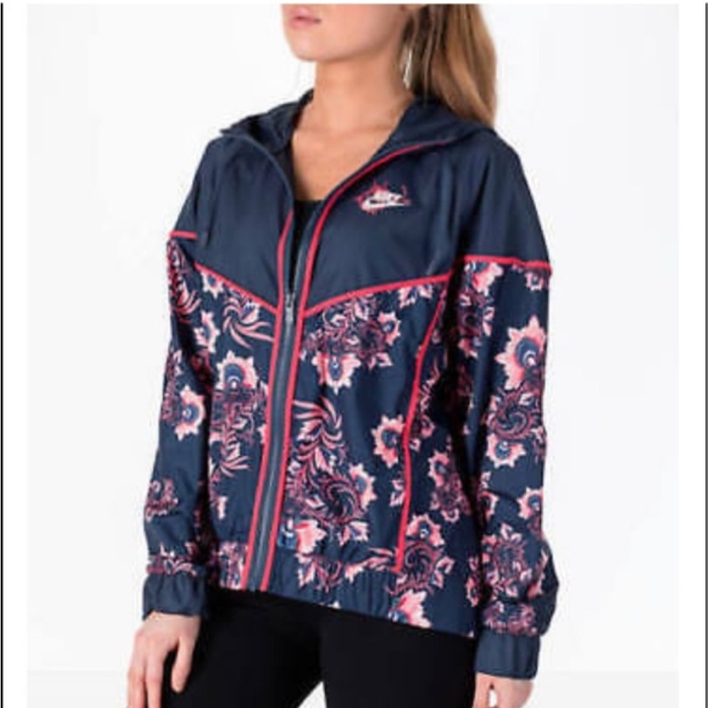 NIKE‎ NWOT Floral Navy Jacket